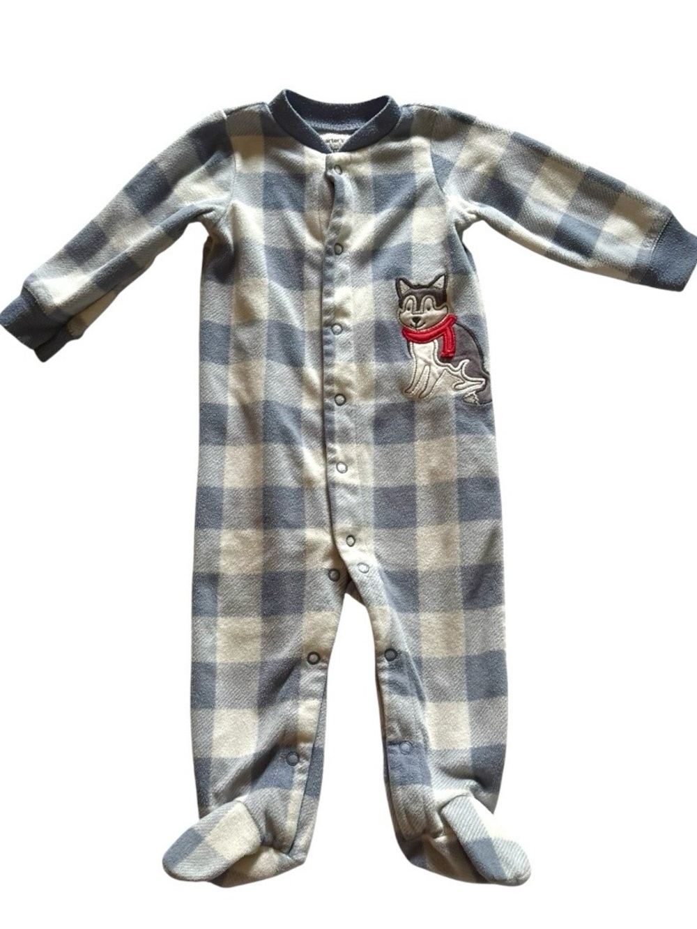 10/$15 Carter's Plaid Husky Dog Pjs